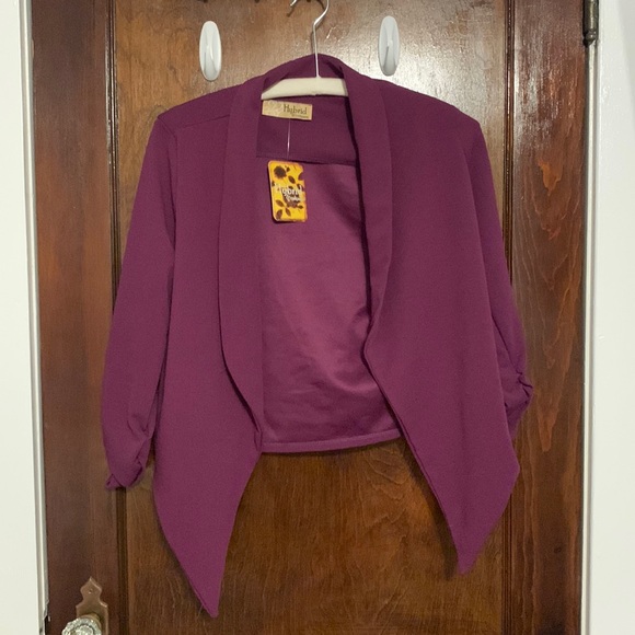 cropped purple/plum colored cardigan - Picture 1 of 7